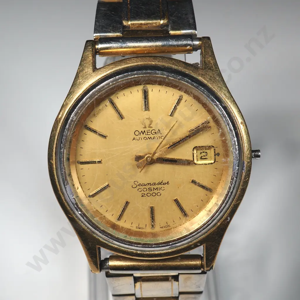 Vintage Gents Rolled Gold Omega Automatic Seamster Cosmic 2000 Wristwatch - Missing Crown Image 1++