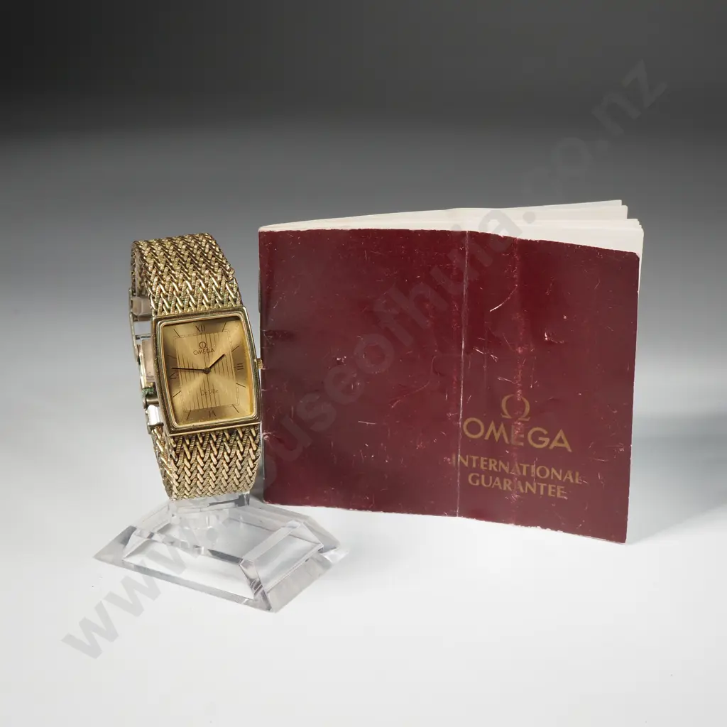 Rolled Gold Omega Deville Quartz Wristwatch w Original Booklet Image 1++
