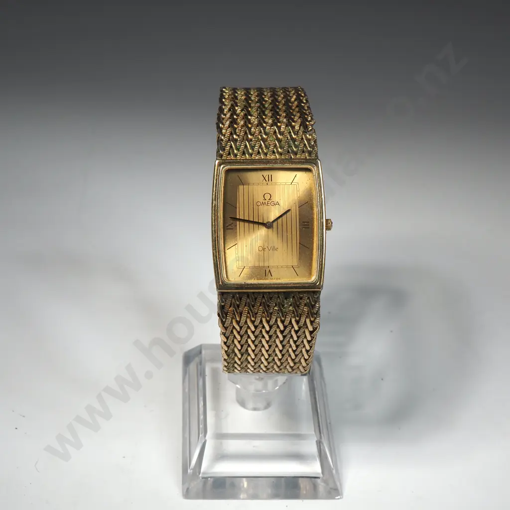 Rolled Gold Omega Deville Quartz Wristwatch w Original Booklet Image 1++
