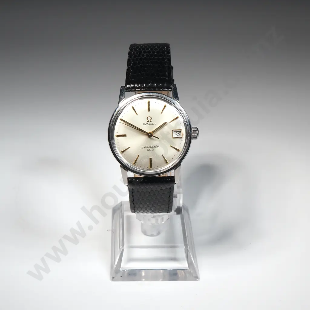 Vintage Omega Seamaster 600 Watch w Black Leather Strap Image 1++