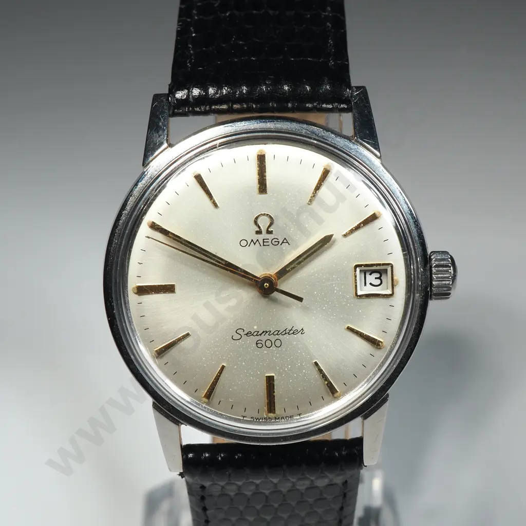 Vintage Omega Seamaster 600 Watch w Black Leather Strap Image 1++