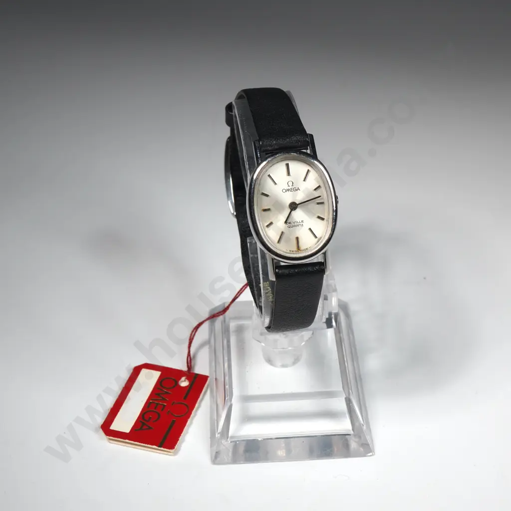 Ladies Omega Wristwatch w Case Back Sticker & Hang Tags - New Old Stock Image 1++