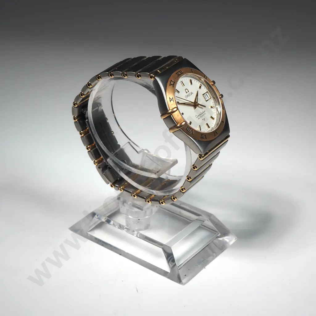 18ct Gold & Stainless Steel Ladies Omega Constellation Automatic Wristwatch Image 1++