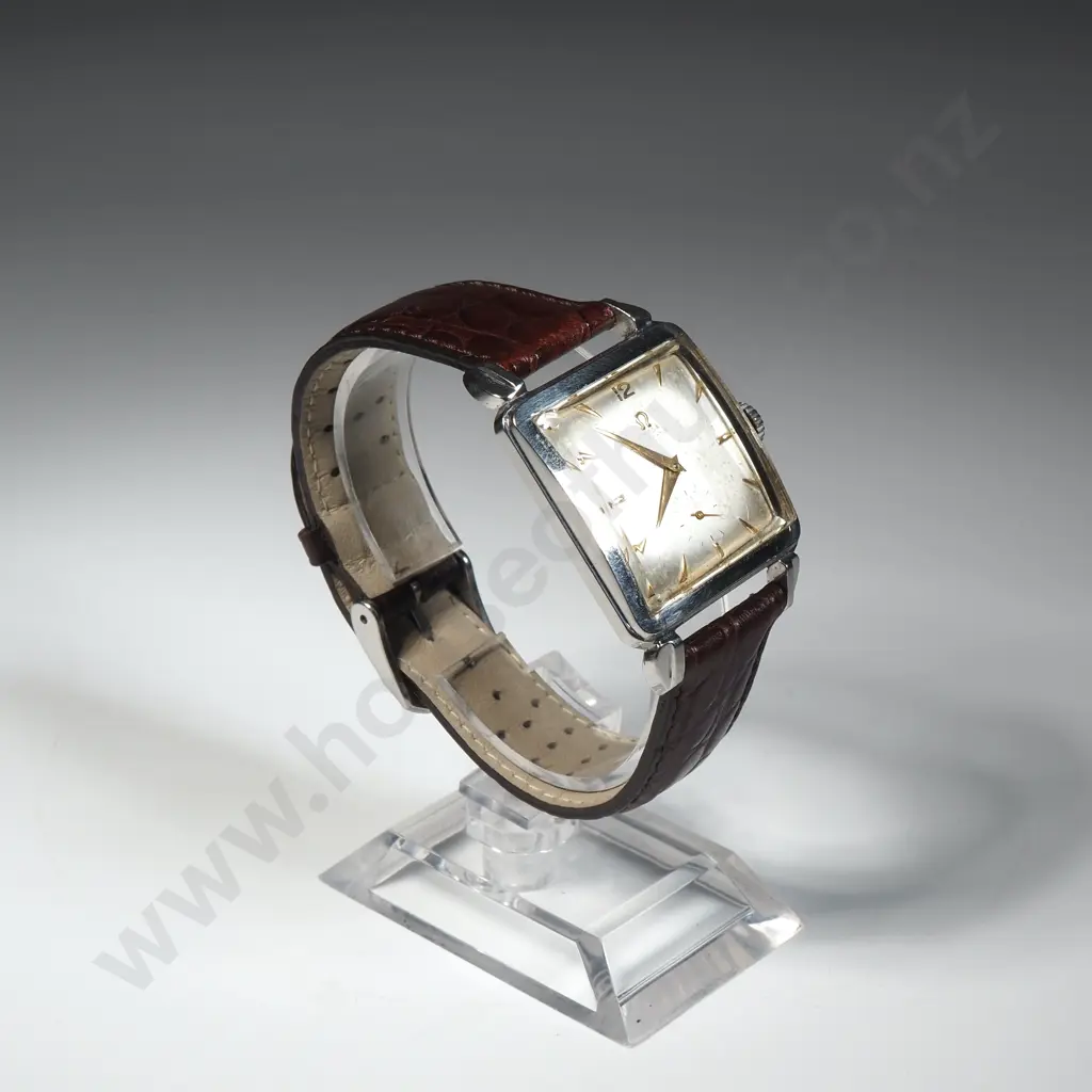Extremely Scarce Omega Bumper 342 "Cioccolatone" Circa 1950 Stainless Steel Gents Wristwatch Image 1++