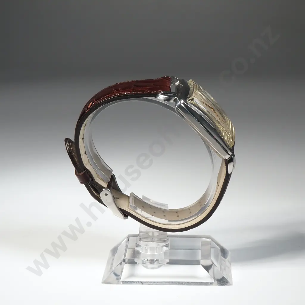Extremely Scarce Omega Bumper 342 "Cioccolatone" Circa 1950 Stainless Steel Gents Wristwatch Image 1++