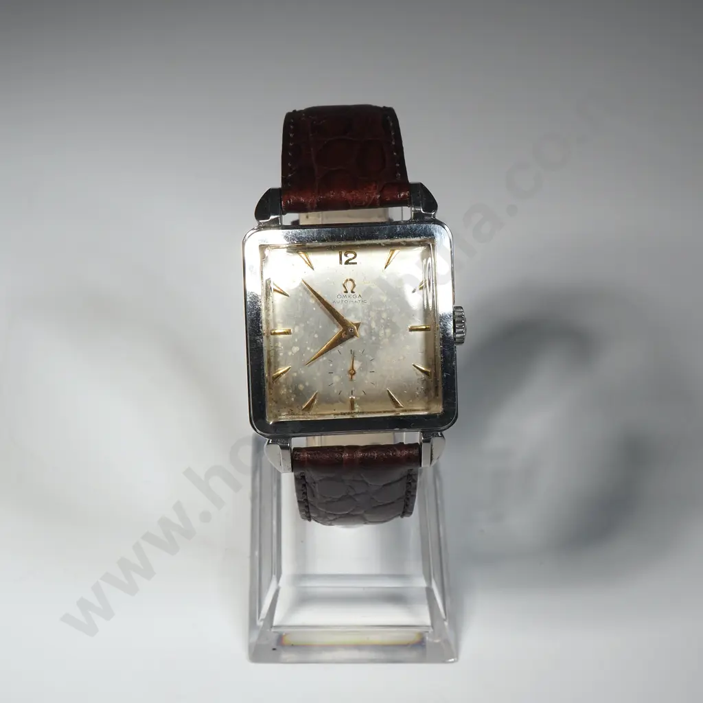 Extremely Scarce Omega Bumper 342 "Cioccolatone" Circa 1950 Stainless Steel Gents Wristwatch Image 1++