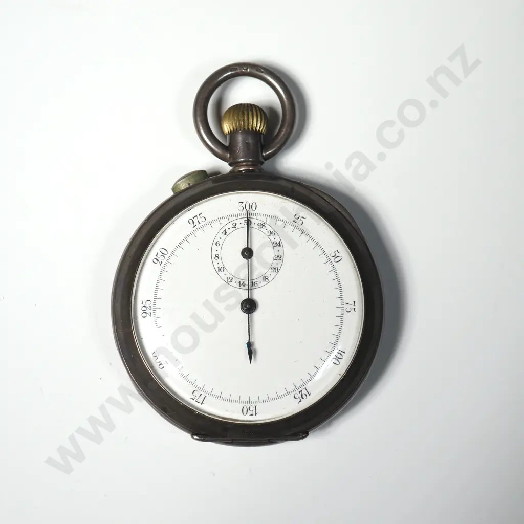 Antique Sterling Silver Stem Wind Split Second Stop Watch Image 1++