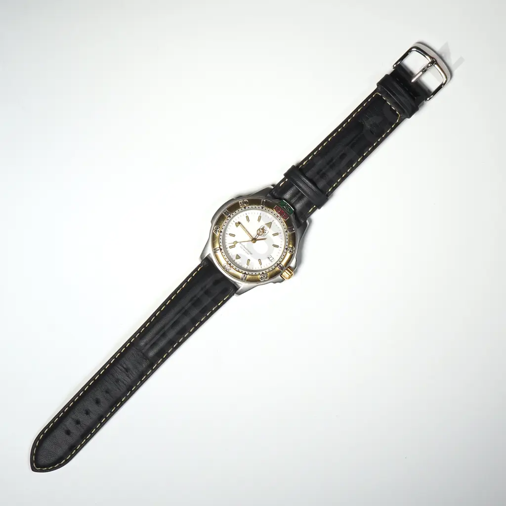 Tag Heur Professional Two Tone Wristwatch on Later Leather Strap Image 1++