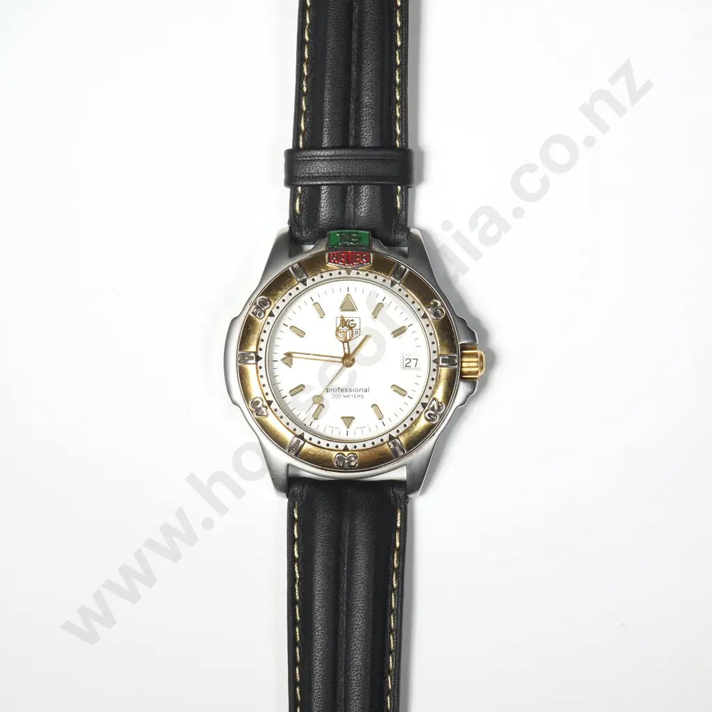 Tag Heur Professional Two Tone Wristwatch on Later Leather Strap Image 1++