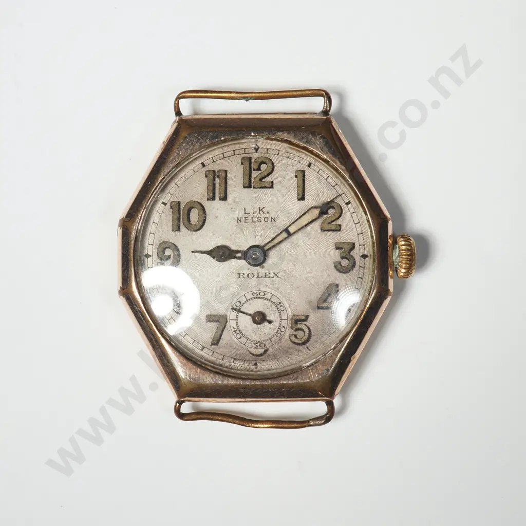 1930's Rolled Gold Rolex Wrist Watch w New Zealand Retailers Mark - Scarce Image 1++