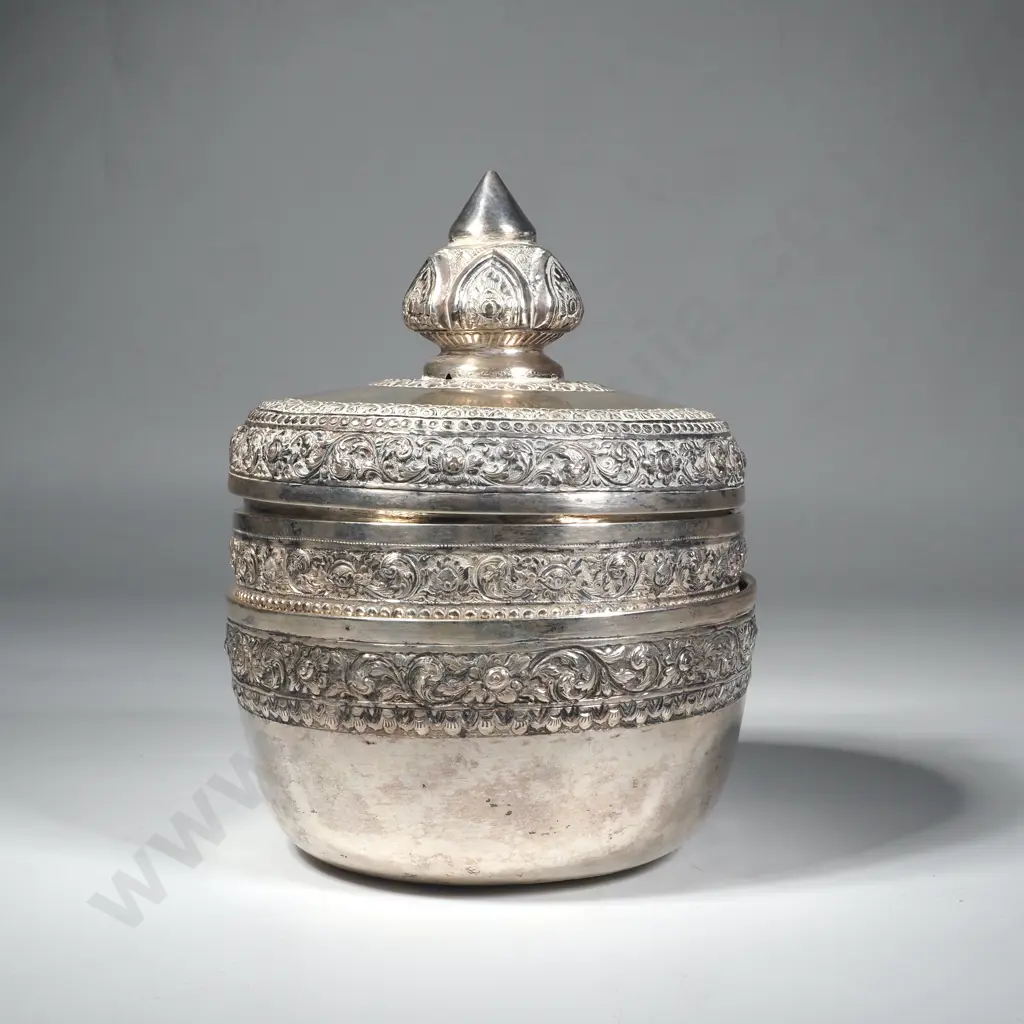 Cambodian Silver Three Piece Tok Ceremonial Stamped T900 Image 1++