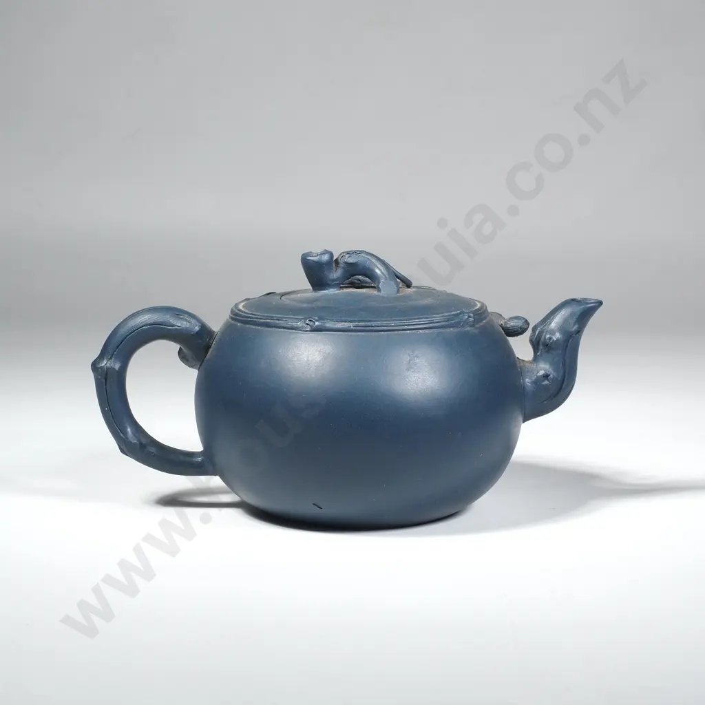 Vintage Yixing Clay Zisha Teapot - Vine & Squirrel Image 1++