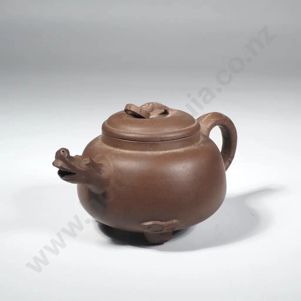 Vintage Yixing Clay Zisha Teapot - Dragon Spout Image 1++