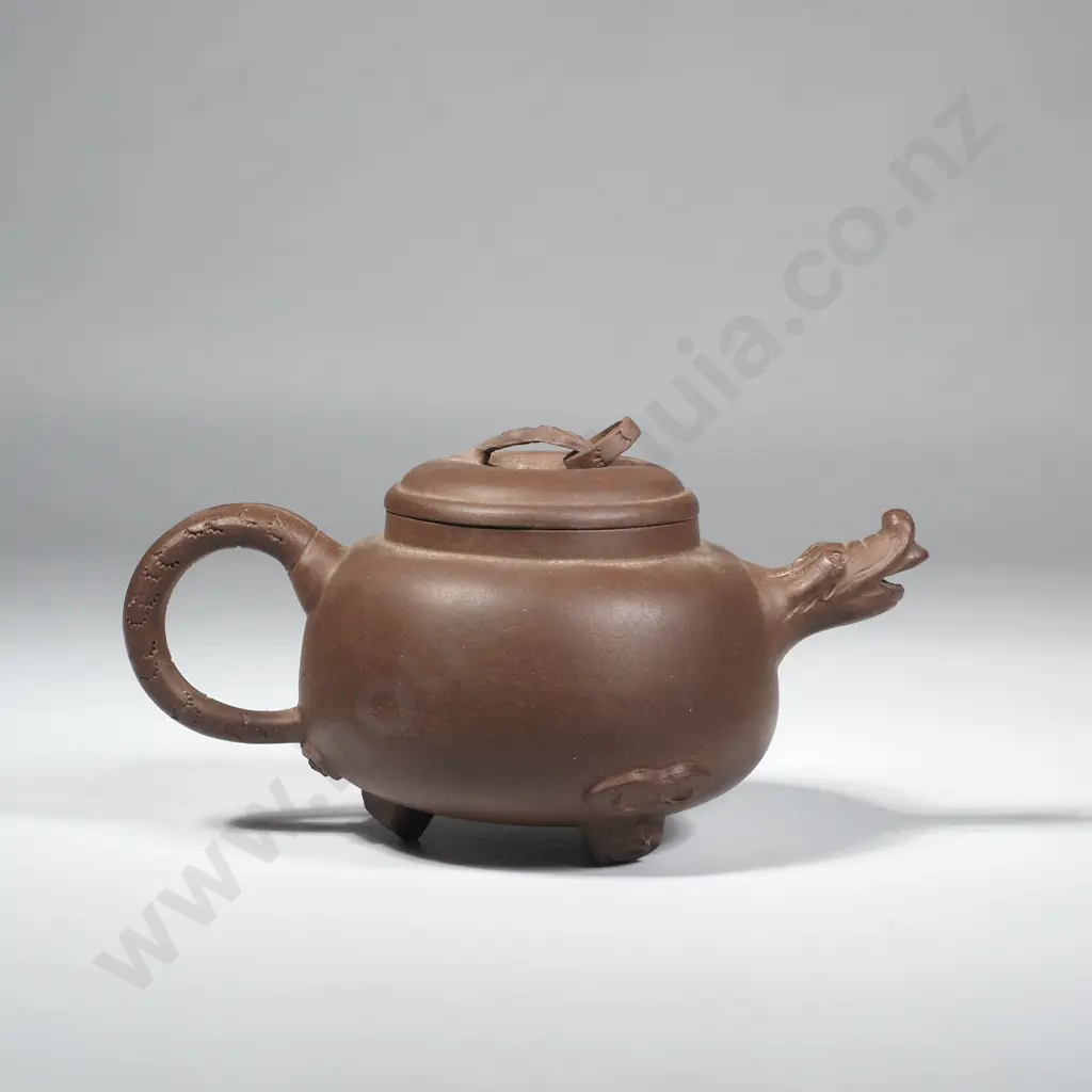 Vintage Yixing Clay Zisha Teapot - Dragon Spout Image 1++