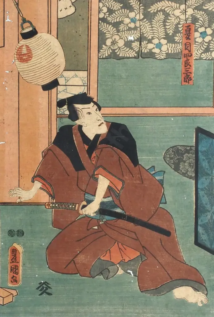 Utagawa Kunisada - Actor in the a Dramatic Pose, Japanese Woodblock Print  Edo Period Image 1++