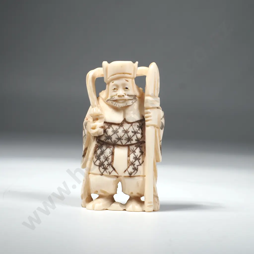 Japanese Carved Ivory Netsuke of a Blacksmith Image 1++
