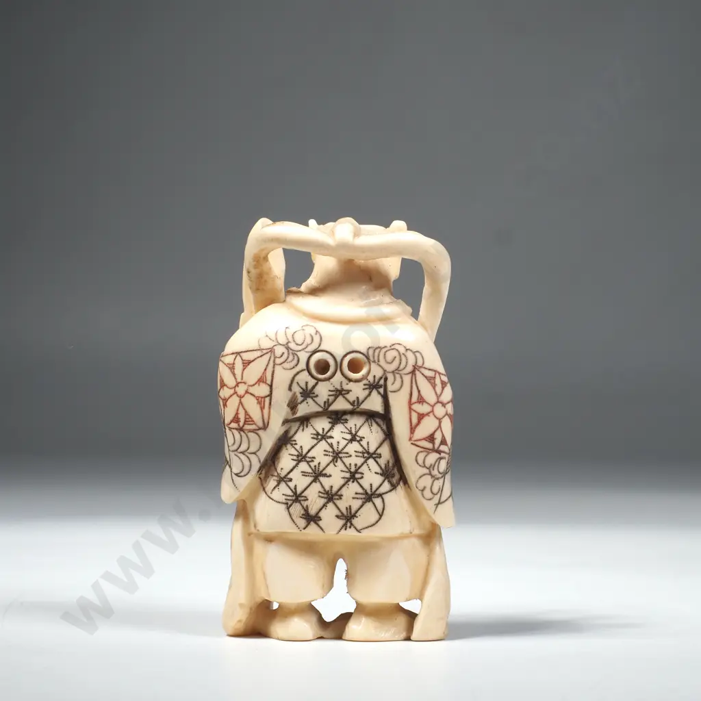 Japanese Carved Ivory Netsuke of a Blacksmith Image 1++