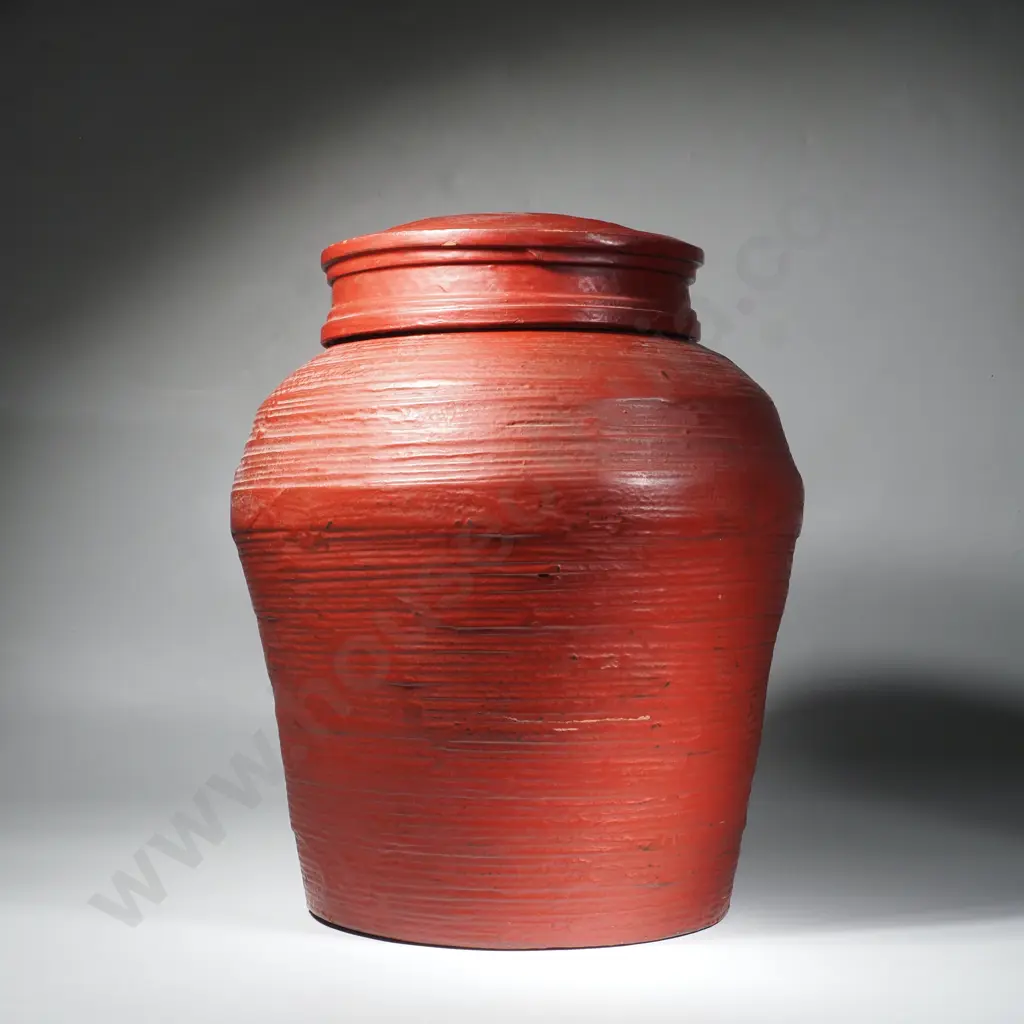 Traditional Lacquered Bamboo Coil Container Handcrafted by Spirally Coiling or Weaving Strips of Pliable Bamboo Image 1++