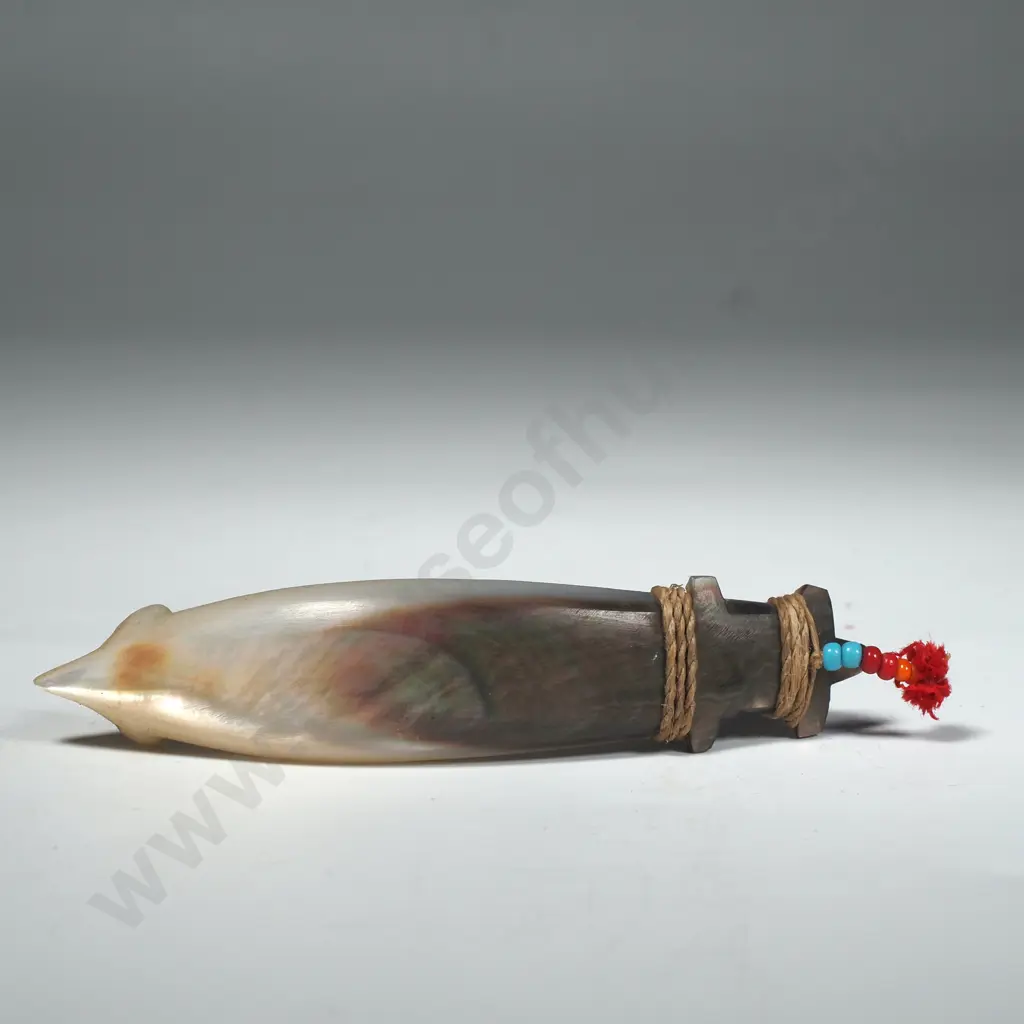Traditional Pacific Islands Fishing Lure, Possibly from the Solomon Islands. Made from Mother of Pearl Image 1++
