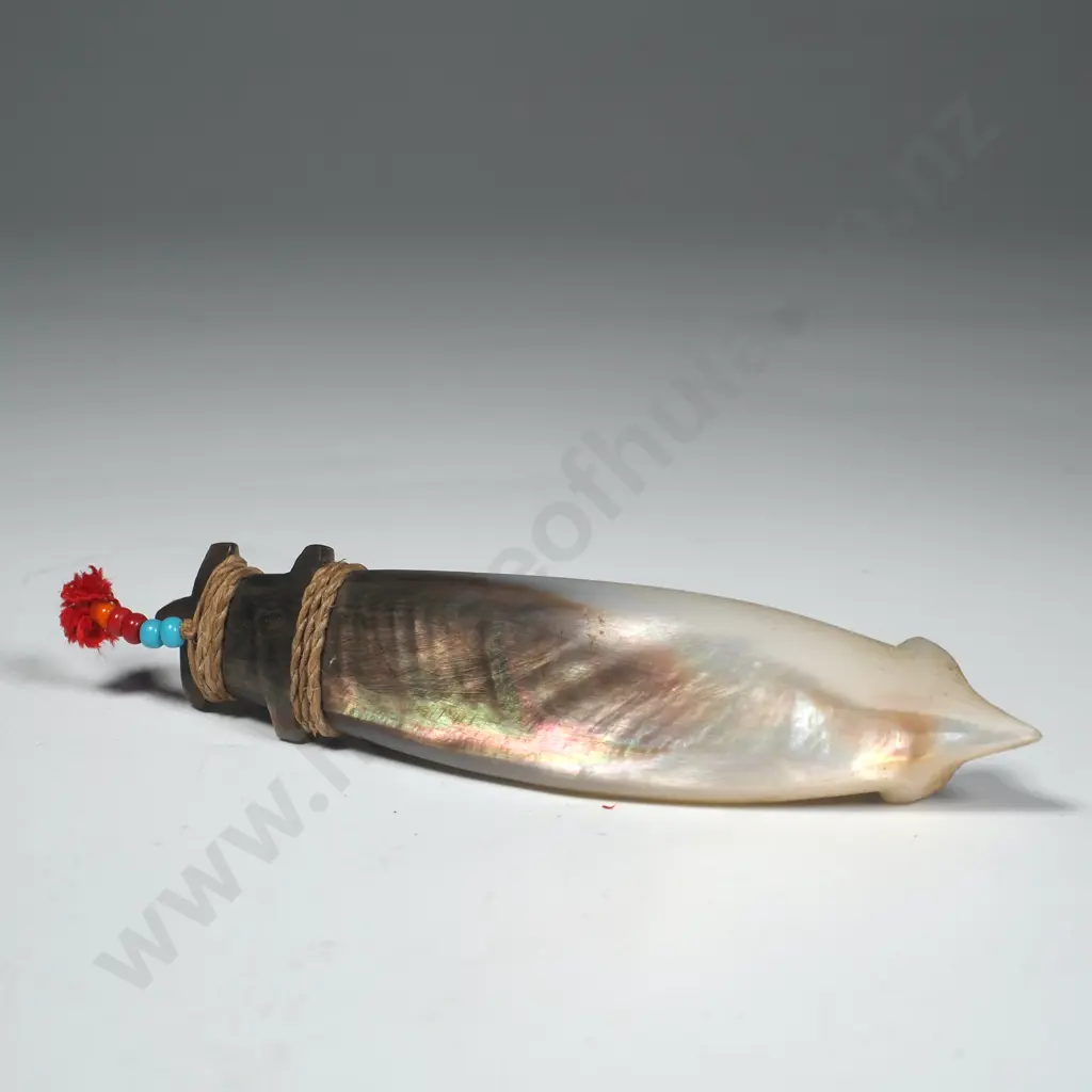 Traditional Pacific Islands Fishing Lure, Possibly from the Solomon Islands. Made from Mother of Pearl Image 1++
