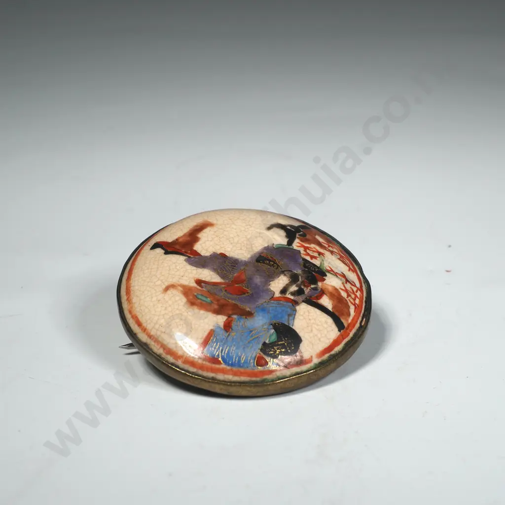 Oriental Satsuma Brooch Image 1++
