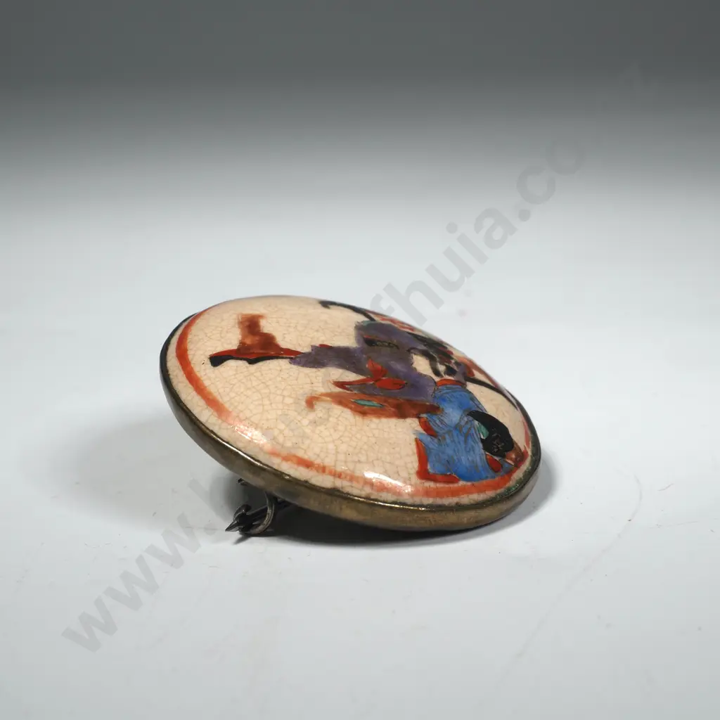 Oriental Satsuma Brooch Image 1++