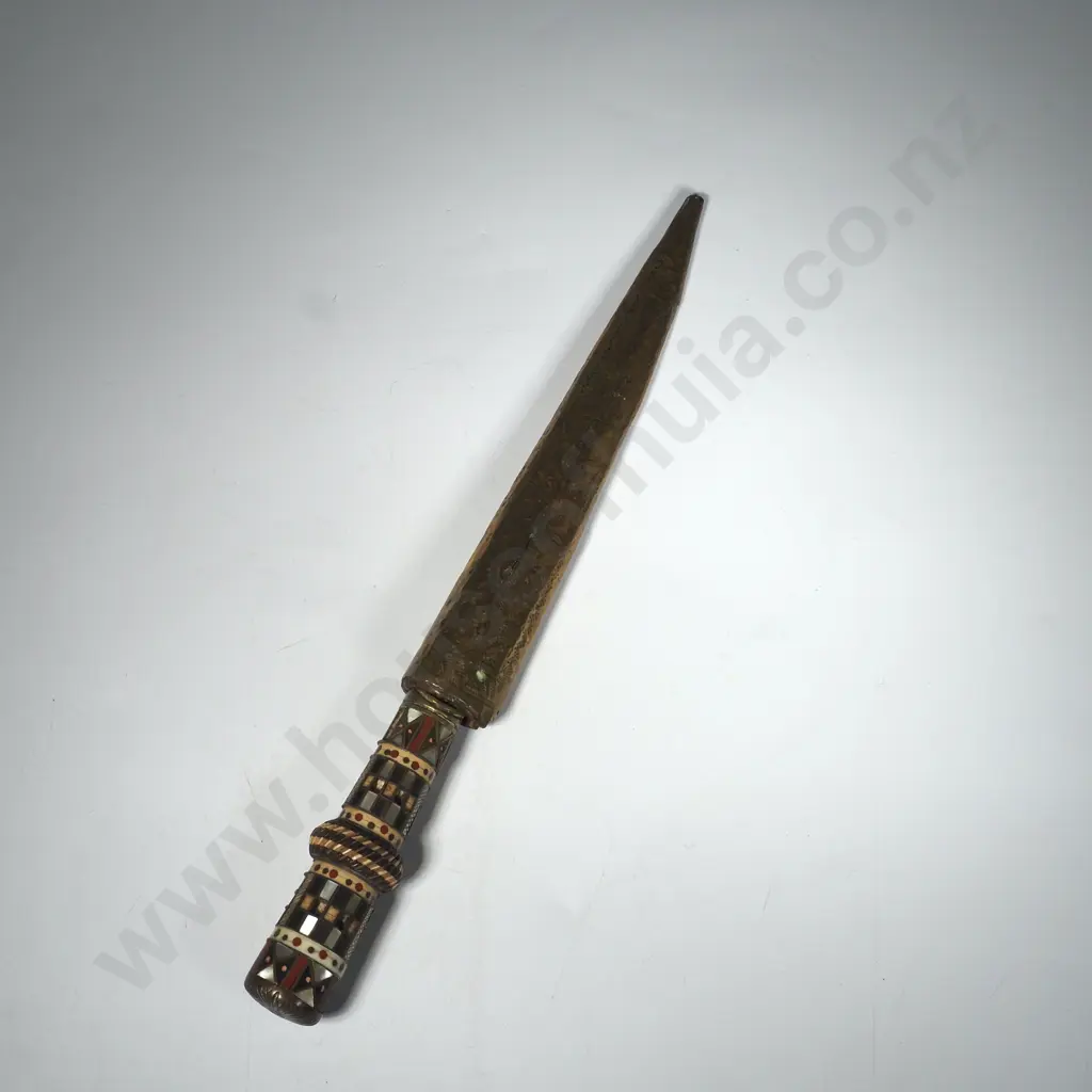 Antique Dagger in Brass Sheath Image 1++