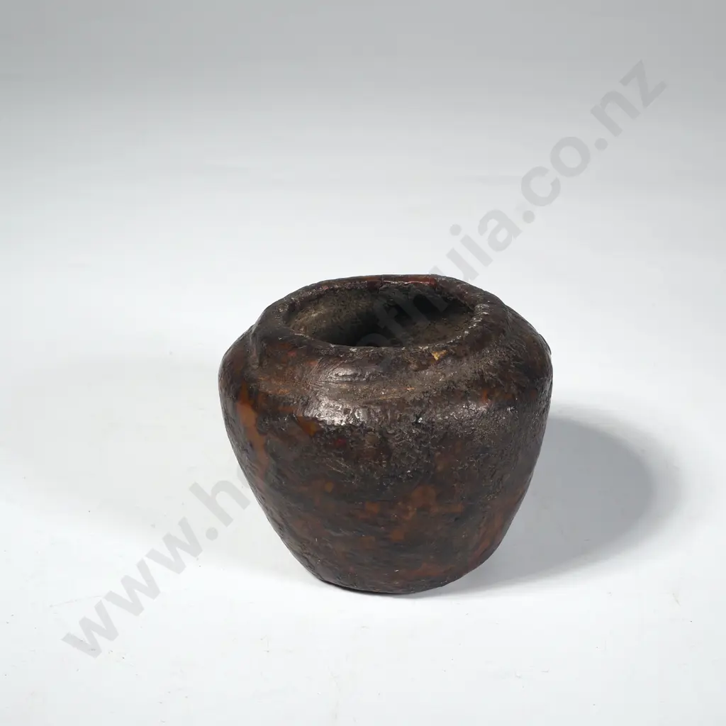 Small Rustic Jade Pot, Possibly a Kohl Jar Image 1++