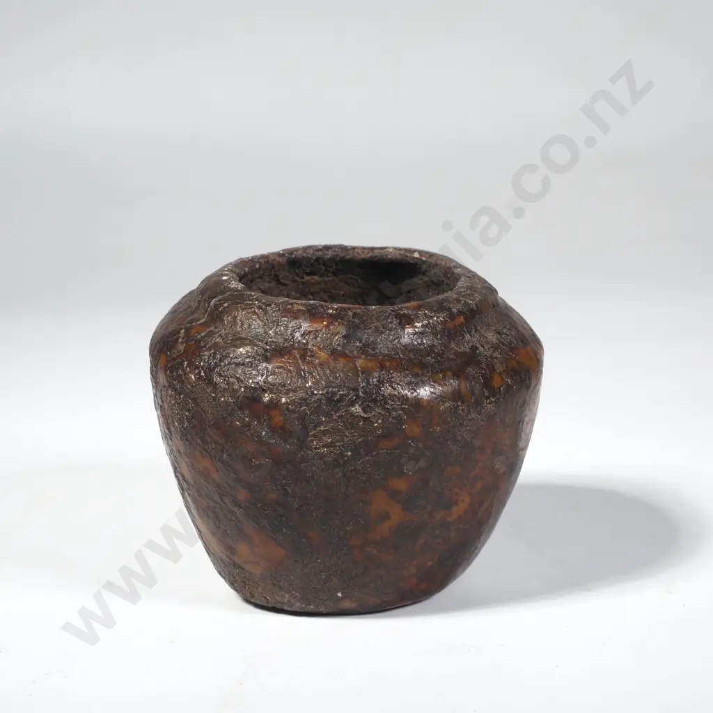 Small Rustic Jade Pot, Possibly a Kohl Jar Image 1++