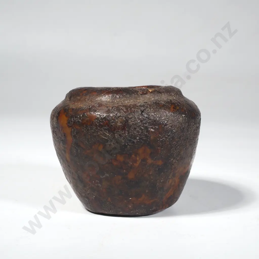 Small Rustic Jade Pot, Possibly a Kohl Jar Image 1++
