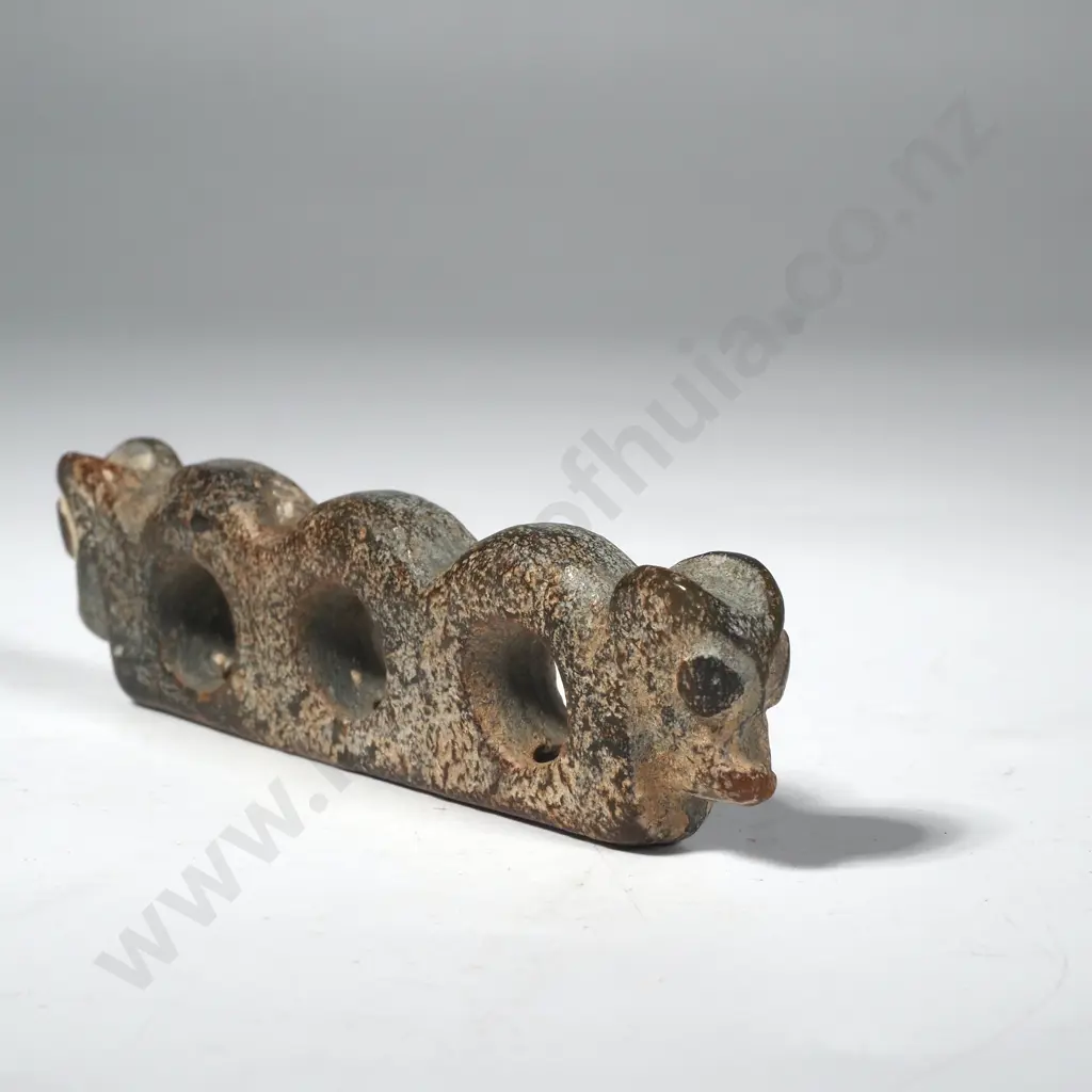 Carved Jade Artifact or Mythological Idol, resembling a figure w Head & Snout, Often Associated w Honghan Culture Image 1++