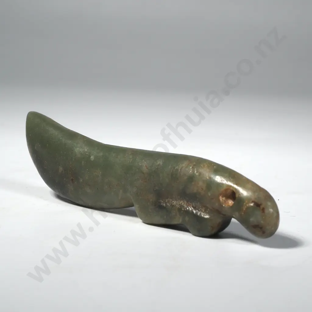 Unusual Jade Pendant  Carving in the Form of a Stylized Animal Figure or Mythical Beast Image 1++
