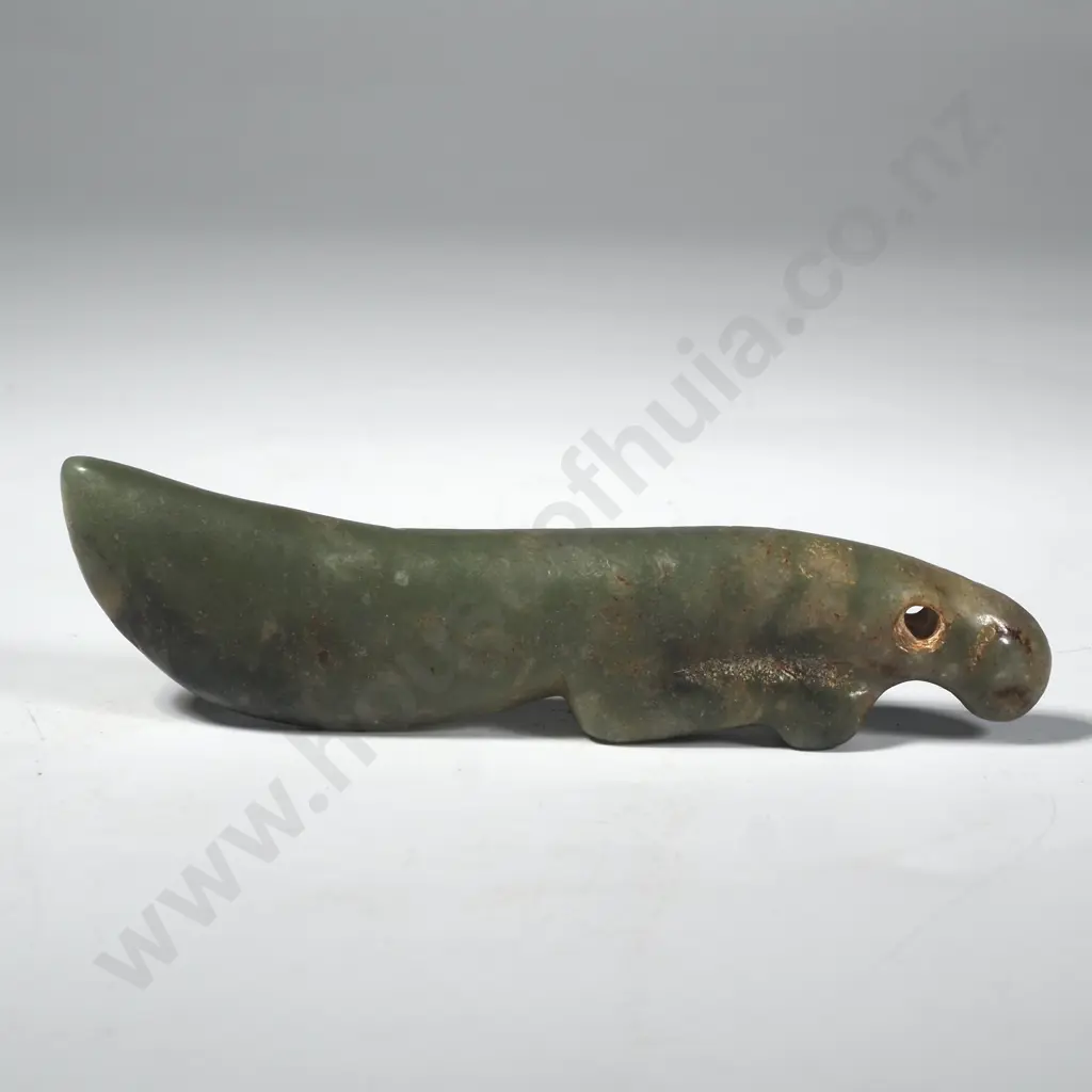 Unusual Jade Pendant  Carving in the Form of a Stylized Animal Figure or Mythical Beast Image 1++