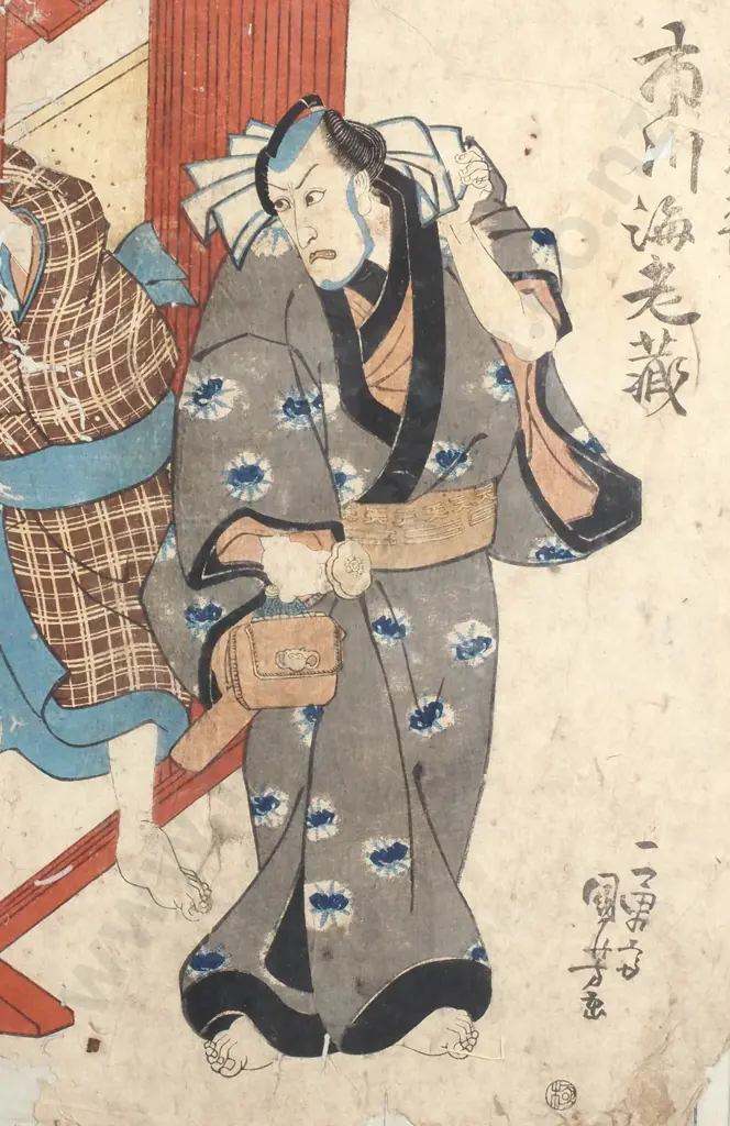 Utagawa Kunisada - Kabuki Actor,  Japanese Woodblock Print from the Edo Period  (1615–1868) Image 1++