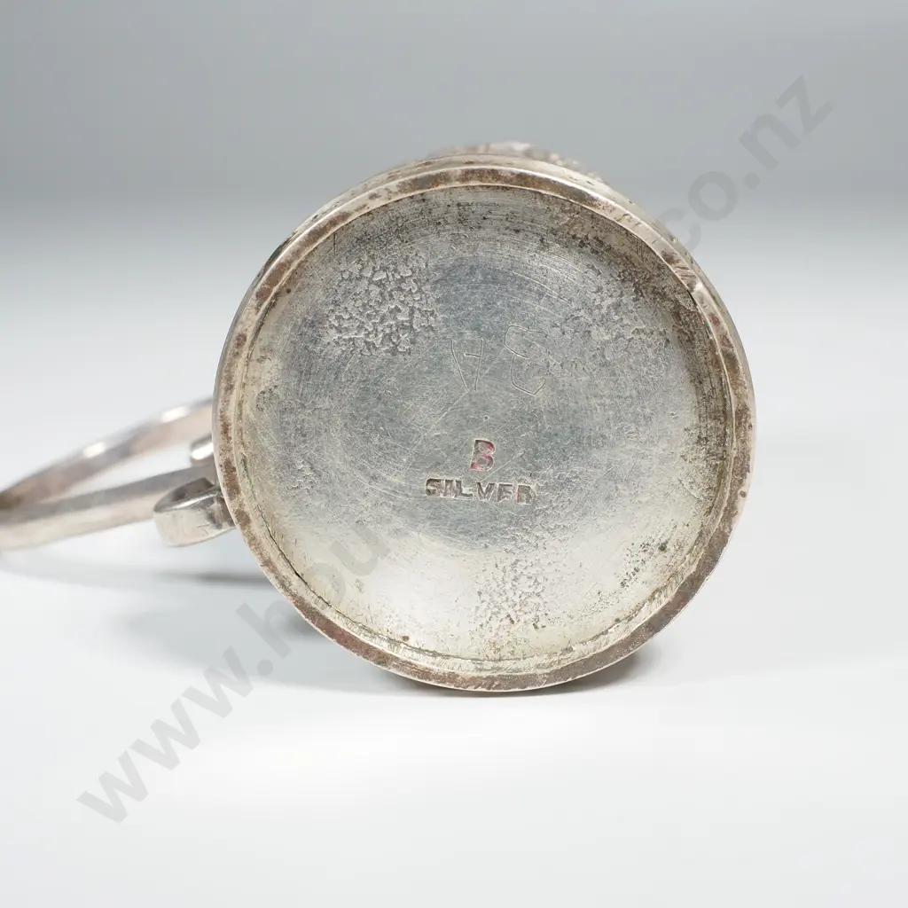 Indian Sterling Silver Calcutta Condiment Set, Village Scenes Image 1++