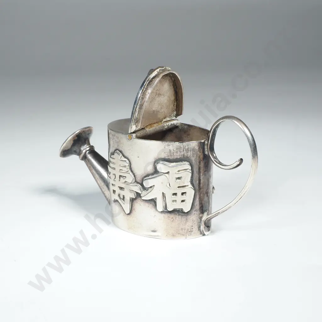 Chinese Export Sterling Silver Watering Can Image 1++