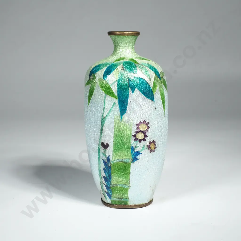 Antique Japanese Ginbari Cloisonne Vase  -  Featuring Bamboo a/f Image 1++