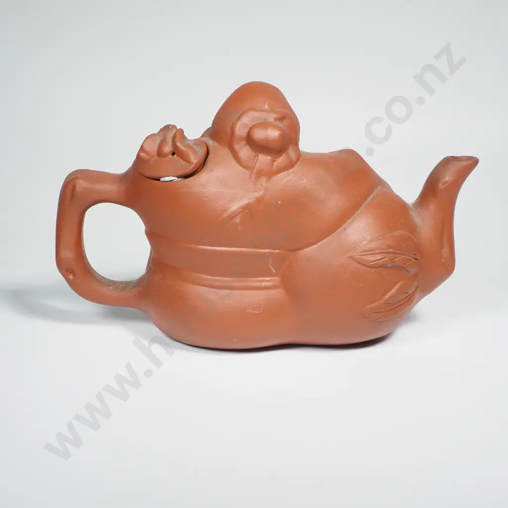 Vintage Chinese Yixing Clay Shouxing Form Teapot Image 1++