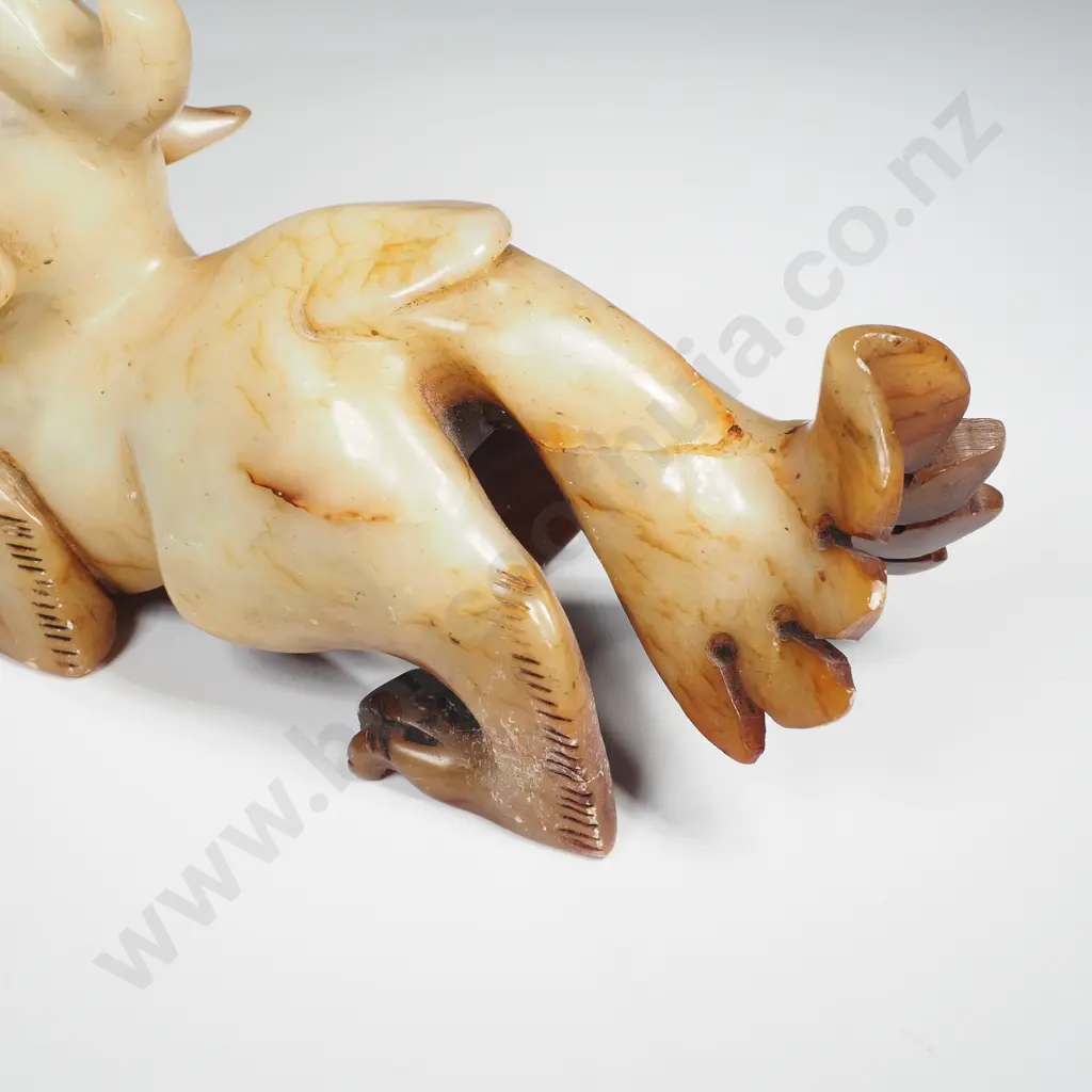 Chinese Jade Carving of a Bixie, A Chinese Mythological Figure L170 x H85mm Image 1++