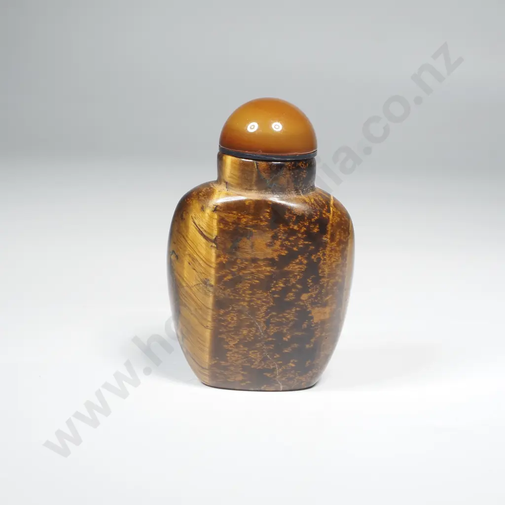 Vintage Snuff Bottle in Tiger's Eye Image 1++