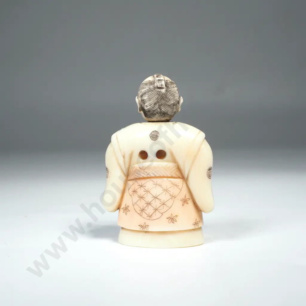Vintage Ivory Netsuke w Swiveling Head Image 1++