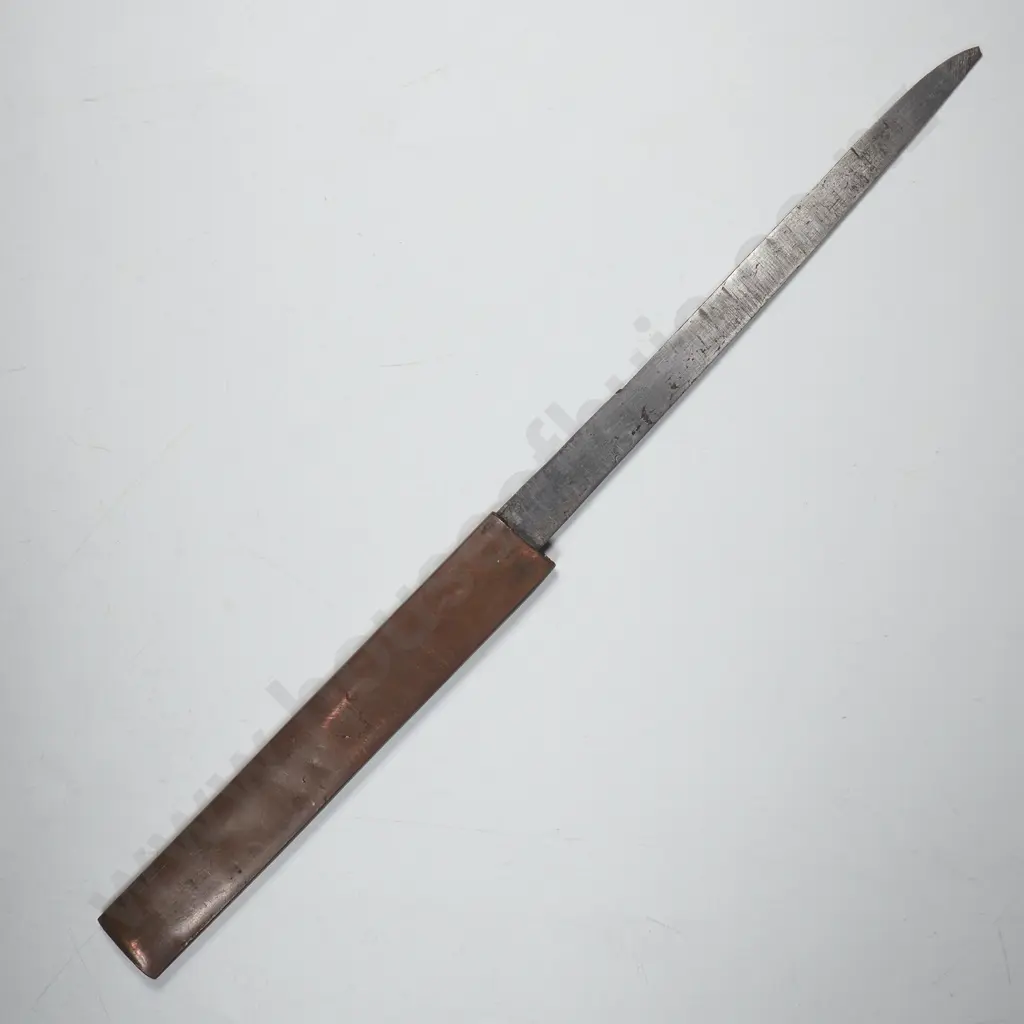 Antique Japanese Kogatana Copper & Gold Handles & Relief Carved Detail, Carried in the Slot on the Scabbard Image 1++