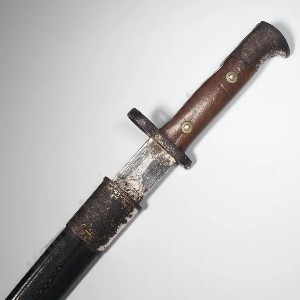 German WW1 K98 South West Africa Veterans Bayonet w Etched Blade & Scabbard Image 1++