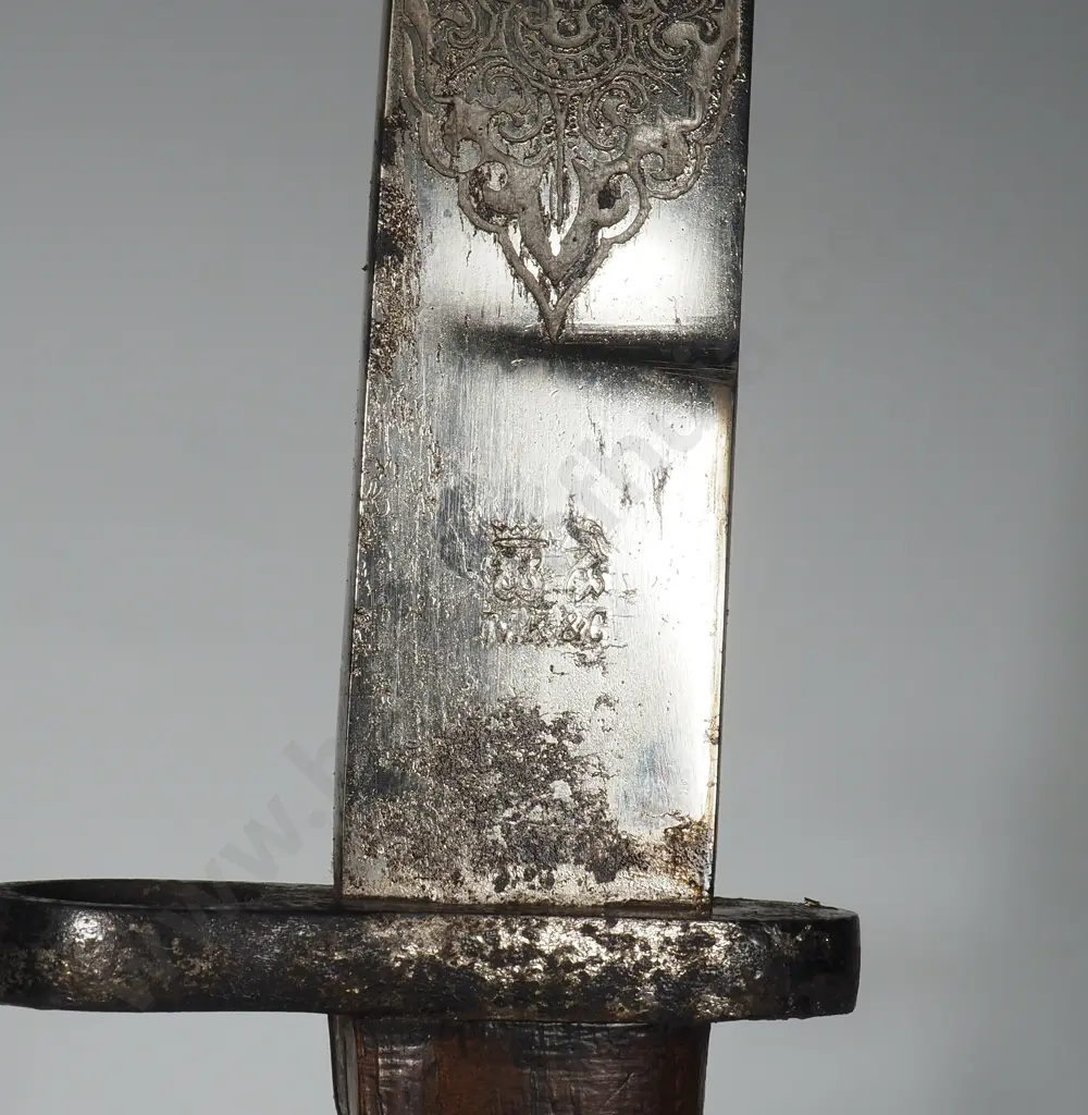 German WW1 K98 South West Africa Veterans Bayonet w Etched Blade & Scabbard Image 1++