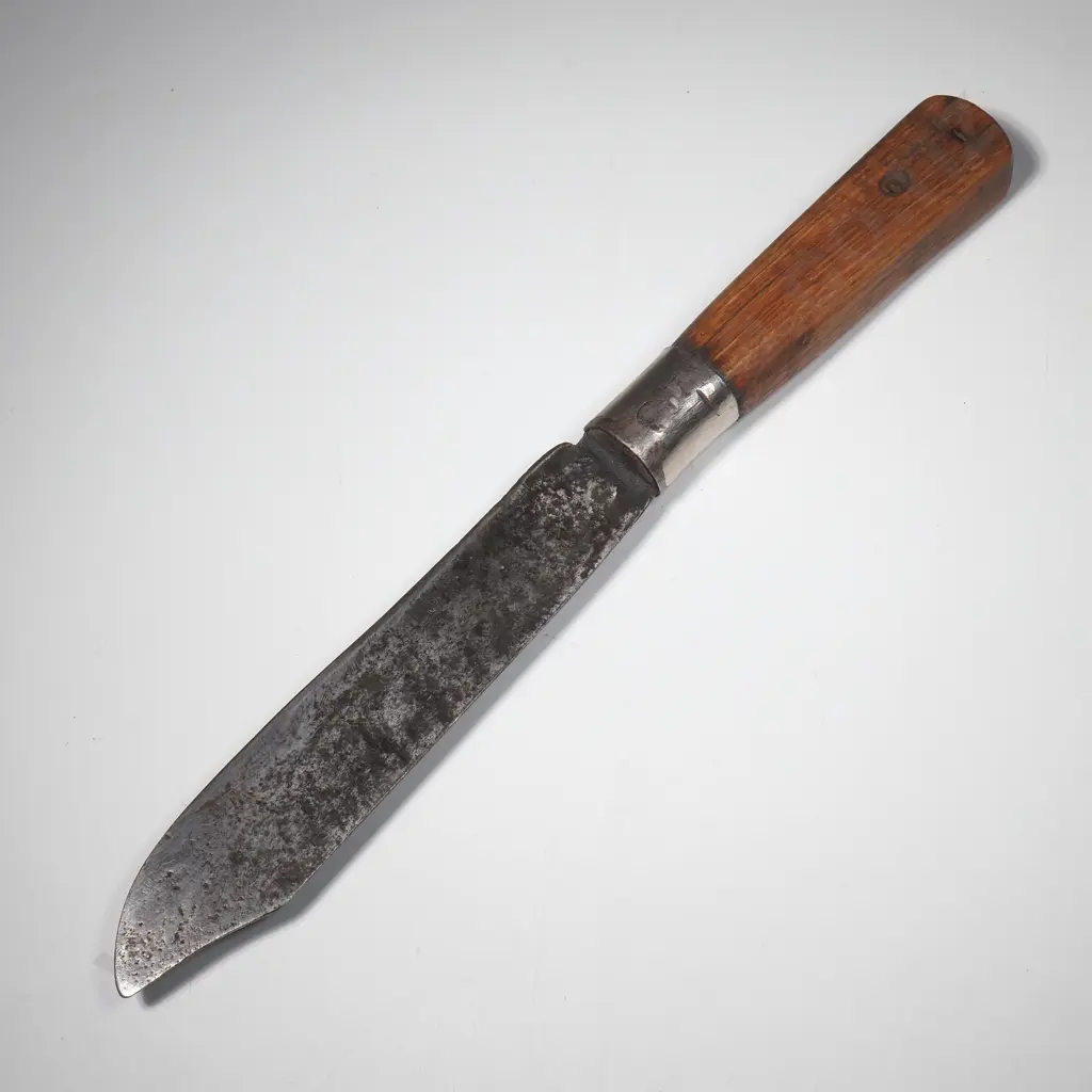 Jos Clark Waitati Bowie Style Knife in Wooden Scabbard w Wooden Grips Image 1++