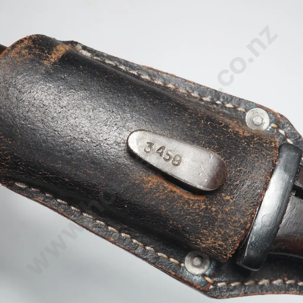 WWII German Bayonet, Scabbard & Leather Frog - Not Matching Numbers - Bayonet Dated 1942 Image 1++