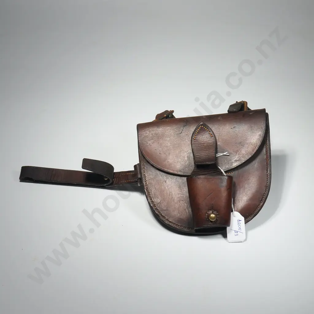 Leather Military Horseshoe Carrying Case Which Would Attach to the Saddle,  w Sword Frog & Place for Keeping Nails Image 1++
