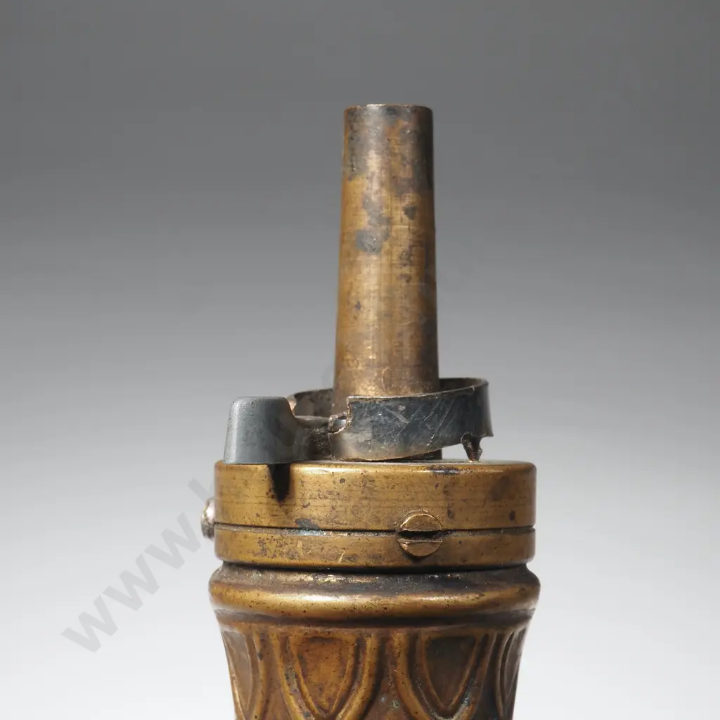Antique Bartram & Co Copper & Brass Gunpowder Flask - 19th Century Image 1++