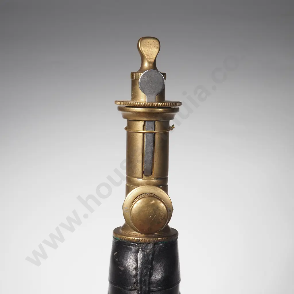 Molded Leather & Brass Shot Bag - Possible Reproduction. Image 1++