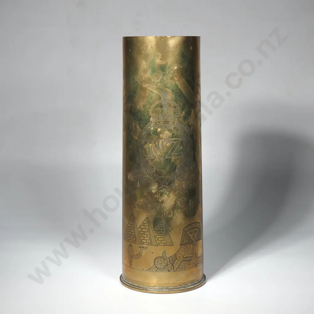 1944 Egypt Trench Art 25 Pound Shell Case  Image 1++